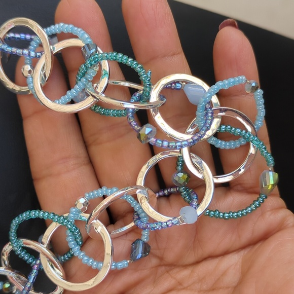 New Style & Co. Silver and Blue Circle Necklace - Picture 3 of 4